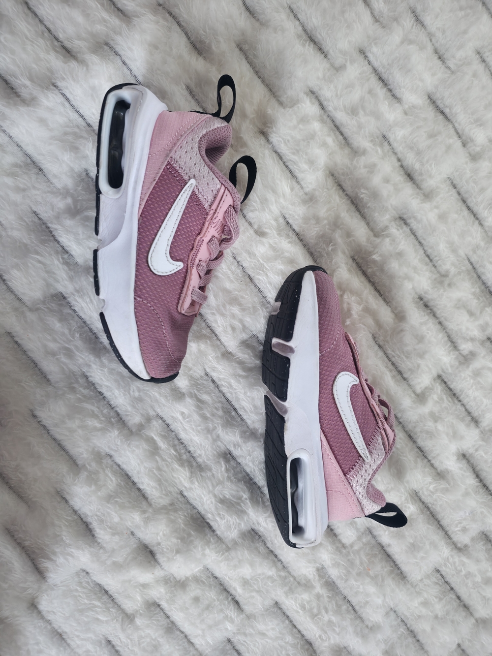 Nike Kids Pink and White Air-Max Style Sneakers